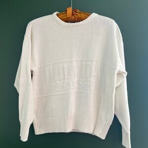 Vintage Spell Out Union Bay Workshop Linen Cotton Blend Sweatshirt White M